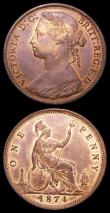 London Coins : A157 : Lot 2923 : Pennies (2) 1874 Freeman 70 dies 7+G A/UNC and with traces of lustre, Ex-Tennants 11/10/2006 Lot 100...