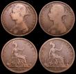 London Coins : A157 : Lot 2942 : Pennies (3) 1889 Close Date with date spacing of 13 1/2 teeth Gouby BP1889B, the 9 of narrower style...