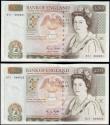 London Coins : A157 : Lot 44 : Fifty pounds Gill B356 (2) a consecutively numbered pair series D71 666621 & D71 666622, Pick381...
