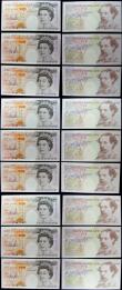 London Coins : A157 : Lot 47 : Ten Pounds Kentfield B369 first prefix DD01 ten all low numbers ranging from DD01 000260 to DD01 000...