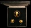 London Coins : A157 : Lot 601 : Isle of Man Proof Set 1965 the 3-coin gold set Bicentenary issue Five Pounds S.7420, One Pound S.742...