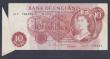 London Coins : A157 : Lot 67 : ERROR Ten Shillings Hollom B294 series S17 795493, error with a large "fishtail" of extra ...