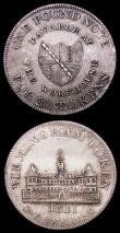 London Coins : A157 : Lot 832 : Shilling Warwickshire - Birmingham 1811 Birmingham Workhouse Davis 6 GVF and with some lustre, Sixpe...