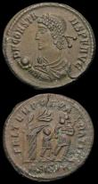 London Coins : A158 : Lot 1611 : Bil. Centenionales (2) Crispus Caesar, London 322, cuiraissed and armed bust l. in ornamented helmet...