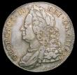 London Coins : A158 : Lot 1809 : Crown 1743 Roses ESC 124 Nearer VF than Fine with some thin scratches visible on the obverse under m...
