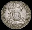London Coins : A158 : Lot 2025 : Half Dollar George III Octagonal Countermark on a Spain 4 Reales 1779S CF (Seville) countermark Fine...
