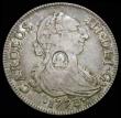 London Coins : A158 : Lot 2026 : Half Dollar George III Oval Countermark on a Spain 4 Reales 1773S CF (Seville) ESC 611, Bull 1876 ty...