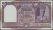 London Coins : A158 : Lot 307 : India Reserve Bank 10 Rupees issued 1943 series B/50 584768, Pick24, portrait KGVI at right, signed ...