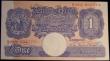 London Coins : A158 : Lot 56 : One Pound Peppiatt B250 blue emergency wartime issue 1940, replacement series S08H 804774, Pick367r,...