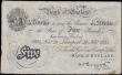 London Coins : A159 : Lot 1470 : Five Pounds Peppiatt white note B241e dated 24th November 1934 series T/174 70936, LIVERPOOL branch ...