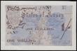 London Coins : A159 : Lot 1773 : Jersey States Germany Occupation WW2, 1 Shilling issued 1941 - 1942 very low series No. 35, arms at ...