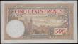 London Coins : A159 : Lot 1812 : Morocco 500 Francs last date of issue 10th November 1948, series P.479 007, view of city of Fez, (Pi...