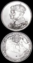 London Coins : A159 : Lot 422 : Canada 1939 Royal Visit (2) 32mm diameter in silver, the first A/UNC and lustrous with some contact ...