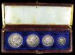 London Coins : A159 : Lot 907 : Maundy Set 1861 ESC 2472 EF with uneven tone, Twopence with 6 over 1, in contemporary case, this wit...