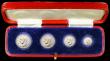 London Coins : A159 : Lot 921 : Maundy Set 1940 ESC the Fourpence and Threepence with some scratches in the field, Bright GEF to A/U...