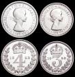 London Coins : A159 : Lot 923 : Maundy Set 1953 ESC 2570 UNC and lustrous with light contact marks, the Threepence and Penny with sm...