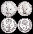 London Coins : A159 : Lot 929 : Maundy Set 1960 ESC 2577 UNC and lustrous, the Threepence with some very small tone spots, the Penny...