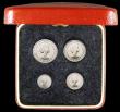 London Coins : A159 : Lot 947 : Maundy Set 1977 ESC 2594 UNC and lustrous with some small spots, in a square red Maundy Money case