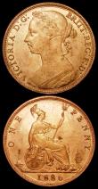 London Coins : A159 : Lot 998 : Pennies (2) 1886 Freeman 123 dies 12+N UNC or near so and lustrous,  1887 Freeman 125 dies 12+N GEF ...