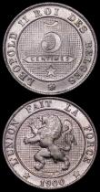 London Coins : A160 : Lot 1025 : Belgium (3) 10 Centimes (2) 1901 French Legend KM#48 UNC, 1902 2 over 1 French Legend Lustrous UNC, ...