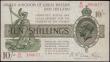 London Coins : A160 : Lot 191 : Ten Shillings Warren Fisher T30 issued 1922 series K95 390077, portrait King George V at right, (Pic...