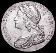 London Coins : A160 : Lot 2471 : Shilling 1732 Roses and Plumes ESC 1196, Bull 1705 GVF/NEF with some minor flecks of haymarking