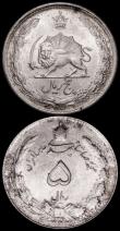 London Coins : A160 : Lot 3180 : Egypt 5 Qirsh AH1277/4 (1863) KM#253.1 Good Fine, Iran 5 Rials SH1323 (1944) KM#1145 Lustrous UNC