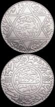 London Coins : A160 : Lot 3371 : Morocco Rial (10 Dirhams) (2) AH1299 (1881) Paris Mint Y#8 GVF, AH1331 (1912) Y#33 EF and lustrous