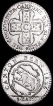 London Coins : A160 : Lot 3468 : Swiss Cantons - Bern (2) 2 1/2 Batzen 1826 KM#195.1 Lustrous UNC with minor cabinet friction, signs ...