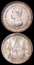 London Coins : A160 : Lot 3498 : Thailand (3) Baht 1876-1900 KM#34 (2) VF and EF, Fuang (1/8 Baht) About EF and nicely toned
