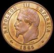 London Coins : A161 : Lot 1150 : France 10 Centimes 1865A KM#798.1 UNC and lustrous with a choice and colourful tone