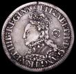 London Coins : A161 : Lot 1457 : Sixpence Elizabeth I 1566 Milled Coinage, Bust with low ruff, the 6 overstruck, the underlying figur...