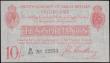 London Coins : A162 : Lot 101 : Bradbury Ten Shillings T12.1 issued 1915, nice number series B/50 22233, portrait King George V at t...