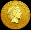 London Coins : A162 : Lot 1115 : Australia $100 Gold One Ounce 2000 Chinese Year of the Dragon KM#528 UNC