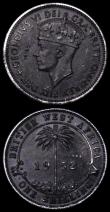 London Coins : A162 : Lot 1130 : British West Africa Trial Pieces (2) Shilling 1952 Trial struck in chromed steel, Obverse with TRIAL...
