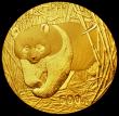 London Coins : A162 : Lot 1142 : China 500 Yuan 2002 Gold Panda KM#1460 Lustrous UNC, lightly toning on the obverse