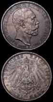 London Coins : A162 : Lot 1180 : German States - Schwarzenburg-Sondershausen (2) 3 Marks 1909A Death of Karl Gunther KM#154, A/UNC an...