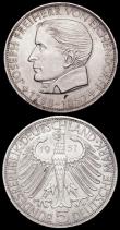 London Coins : A162 : Lot 1181 : Germany - Federal Republic 5 Marks (2) 1957J Centenary of the Death of Joseph Freiherr von Eichendor...
