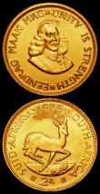 London Coins : A162 : Lot 1272 : South Africa (2) Two Rand Gold 1973 KM#64 Prooflike UNC, One Rand 1966 KM#63 Prooflike UNC