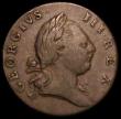 London Coins : A162 : Lot 1307 : USA Halfpenny 1773 Virginia, Stop after S, Breen 180 Fine/Good Fine with a gentle edge bruise