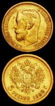 London Coins : A162 : Lot 1314 : World Gold (2) Russia 5 Roubles 1899 фЗ Y#62 VF the obverse with some surface residue, Austria 10 ...