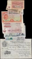 London Coins : A162 : Lot 136 : Bank of England (11) plus a few world notes (4), including Beale white 5 Pounds dated 1951, Kentfiel...