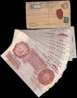 London Coins : A162 : Lot 137 : O'Brien 10 Shillings (33), B271 issued 1955, a consecutively numbered run of 33 notes series U4...