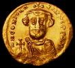 London Coins : A162 : Lot 1558 : Byzantine Constans II (AD 641-688) gold solidus. Weighs 4.44 grams. Facing bust with short beard, we...