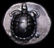 London Coins : A162 : Lot 1563 : Greece, Aigina (404-340 BC) silver drachm, weighs 5.78 grams. Obv. tortoise with segmented shell, re...