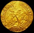 London Coins : A162 : Lot 1585 : Angel Henry VIII First Coinage S.2265 mintmark Portcullis Fine or better, creased