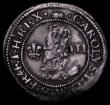 London Coins : A162 : Lot 1638 : Threepence Charles I Aberystwyth Mint S.2894 mintmark Book VF with an edge nick at 3 o'clock on...