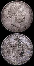 London Coins : A162 : Lot 1667 : Hawaii (2) Dollar 1883 Breen 8035 GVF the reverse with some spots, Half Dollar 1883 Breen 8034 GVF t...
