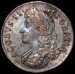 London Coins : A162 : Lot 1712 : Crown 1687 TERTIO ESC 78, Bull 743 GVF and nicely toned, the reverse with a thin scratch
