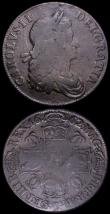 London Coins : A162 : Lot 1742 : Crowns (2) 1662 No Rose below bust, No edge date ESC 19, Bull 347 VG, 1676 ESC 51, Bull 397 About Fi...